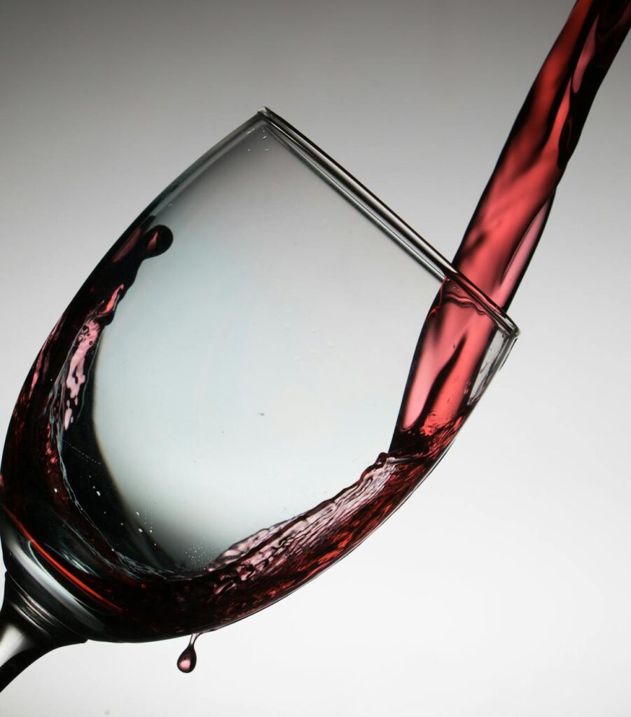 wine glass with red wine