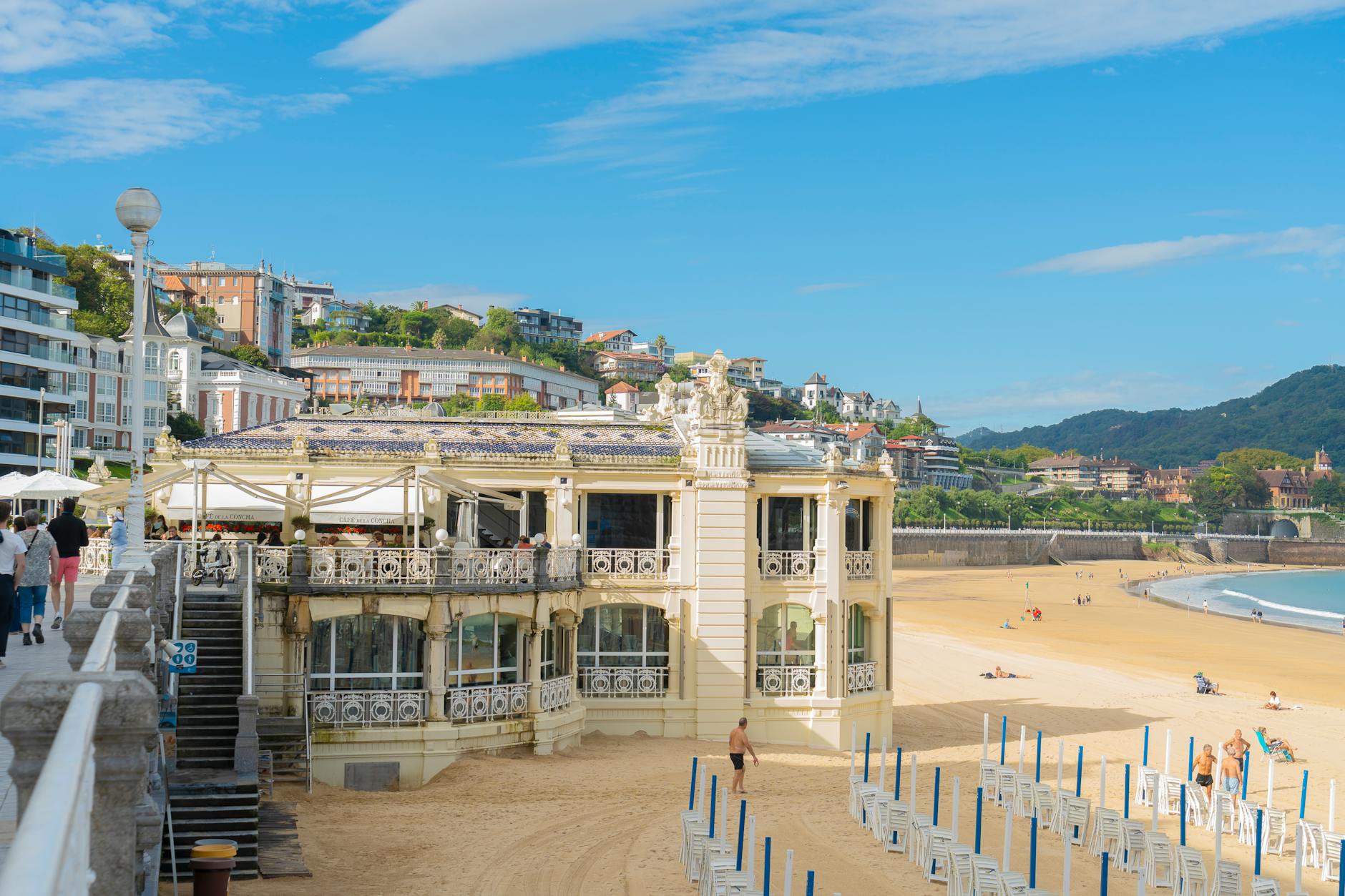 elegant beachfront building in san sebastian