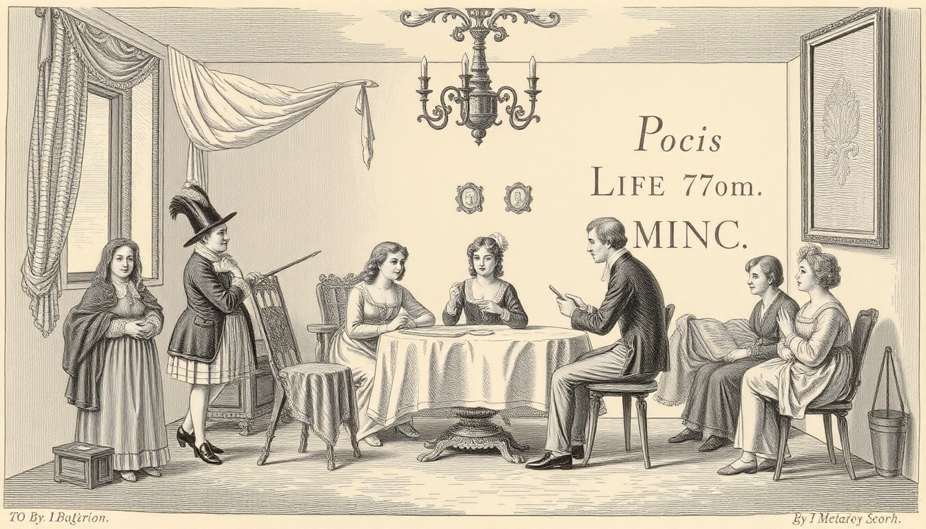 Social Life and Entertainment etching